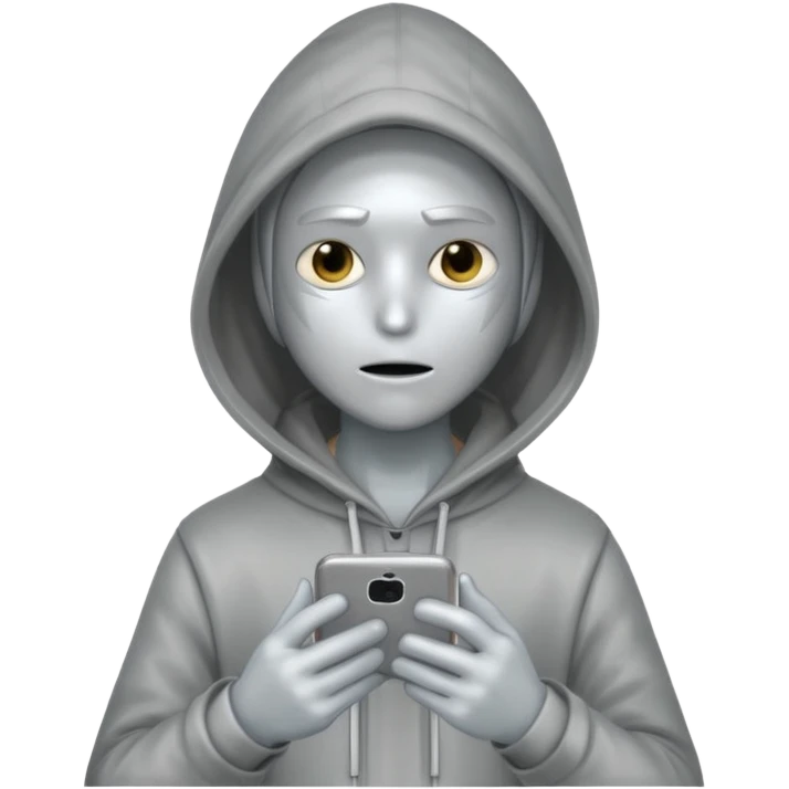 hooded-on-their-phone-making-money silver skin emoji