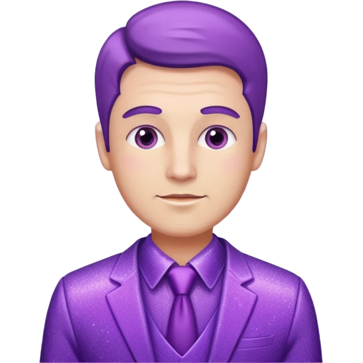 man office supervisor wearing glitter purple glittery clothes emoji