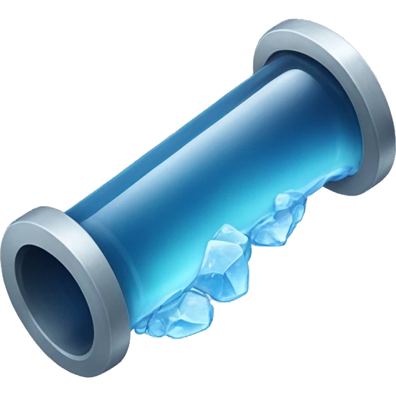 clear pipe filled with blue ice emoji