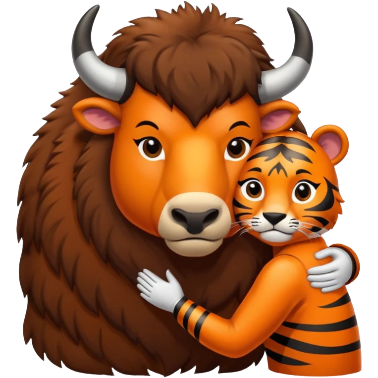 Bison proposing to tigress emoji