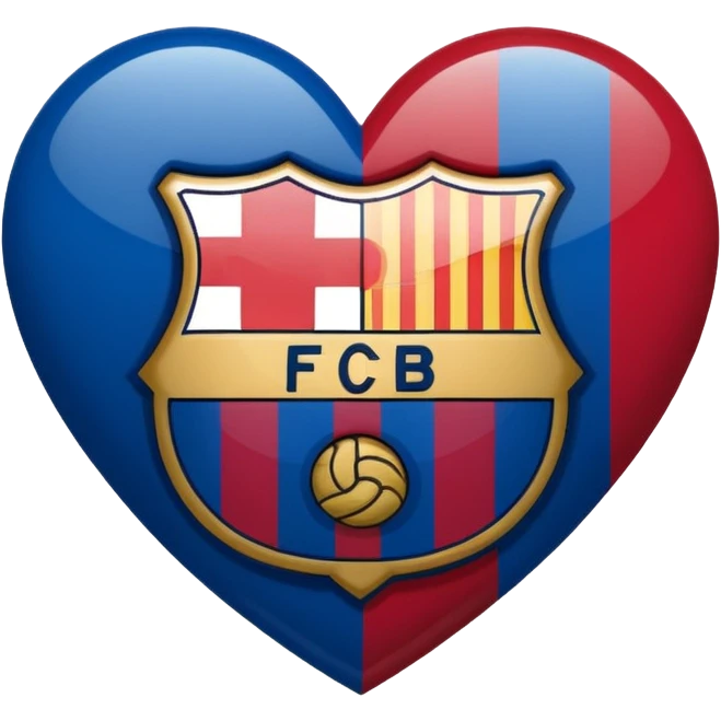 Barcelona FCB Logo in heart ❤️ emoji