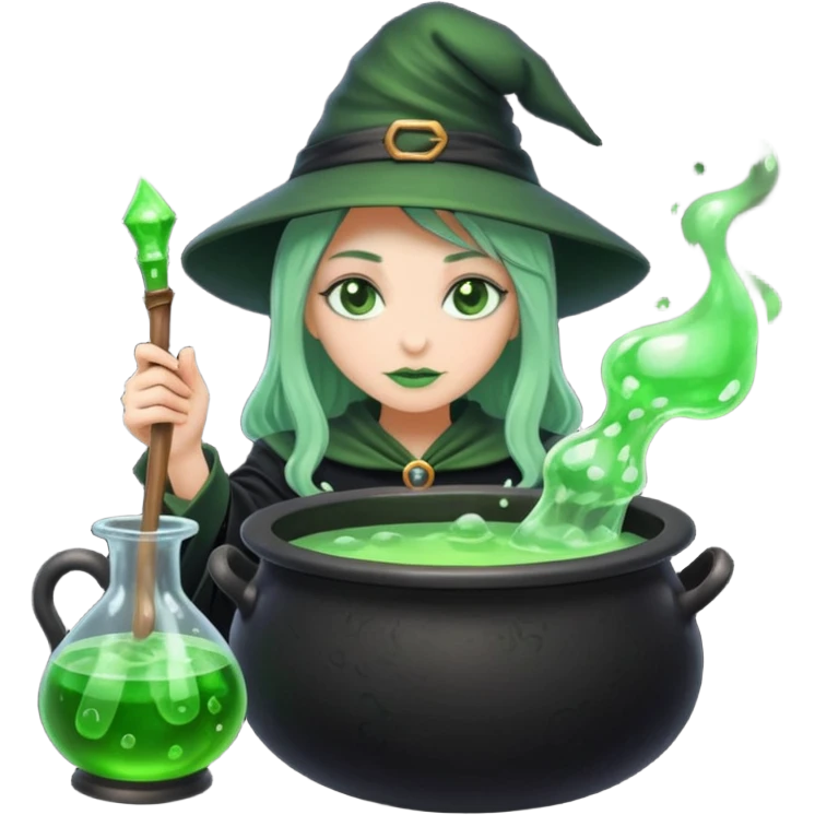 green witch cooking potion emoji