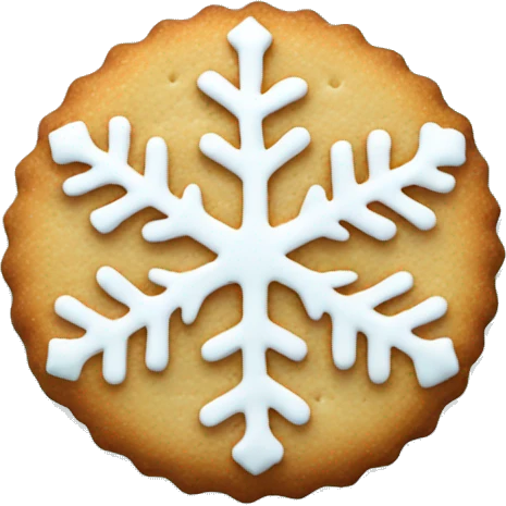 Cute winter biscuit with snowflake  emoji