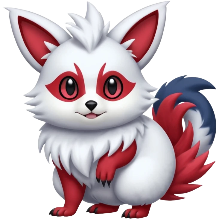  flurry fuzzy Absol-Zorua-Furret-Zangoose-Chinchilla-fusion-animal-Fakémon-hybrid-creature  emoji