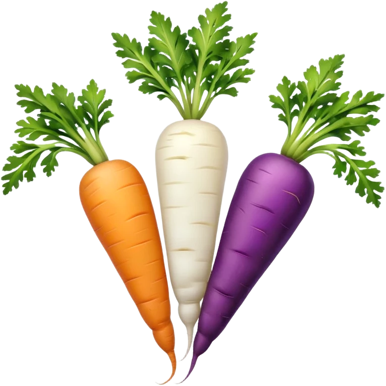 Purple yellow white carrots  emoji