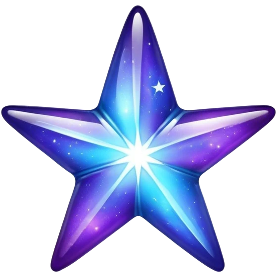 Blue and purple glass galaxy star emoji
