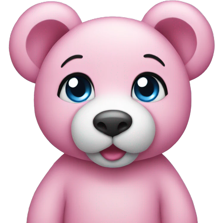 Pink Teddy with blue ears emoji