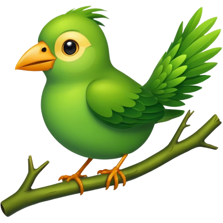 A green bird emoji