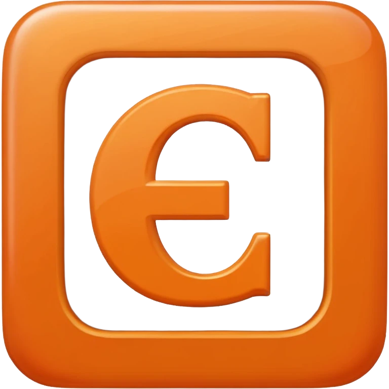 make me an emoji of the letter E  orange square witha white E in the center with a times new roman looking font emoji