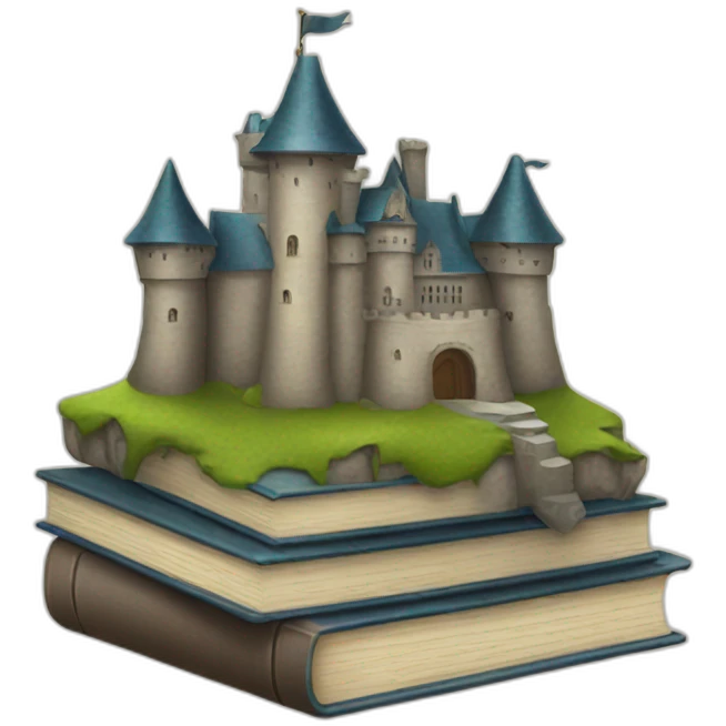 Castle with books emoji