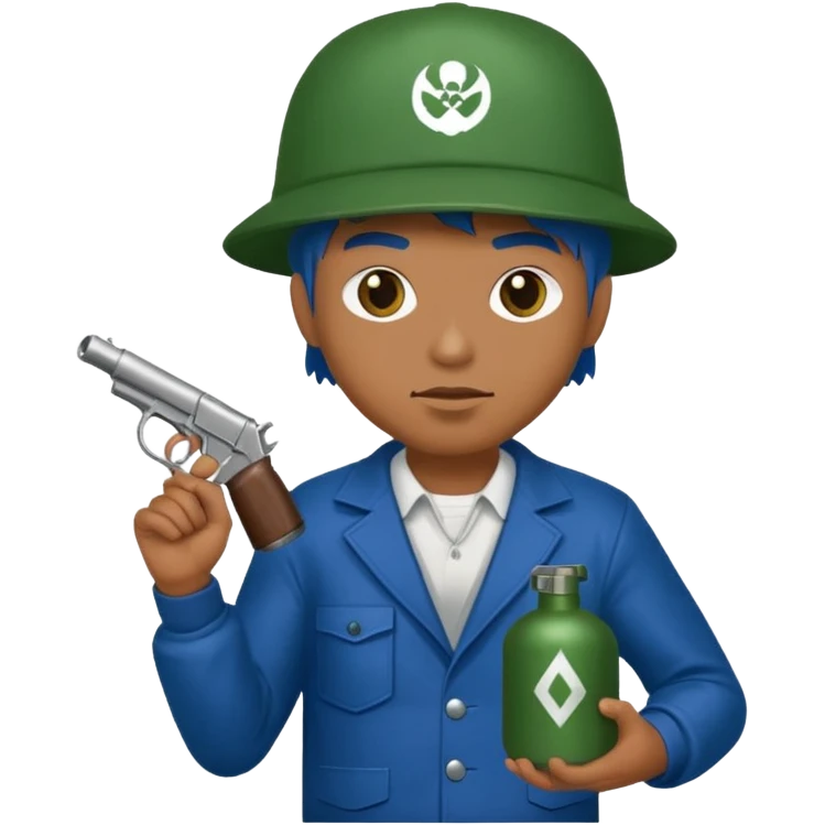 gangster crips while holding grenade emoji