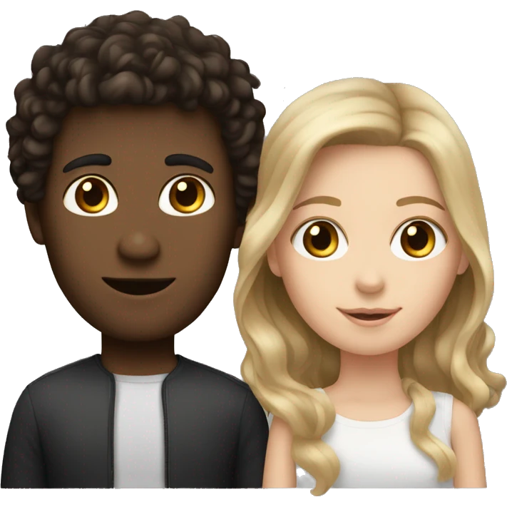 white girl with ombre and white guy with dark curls emoji