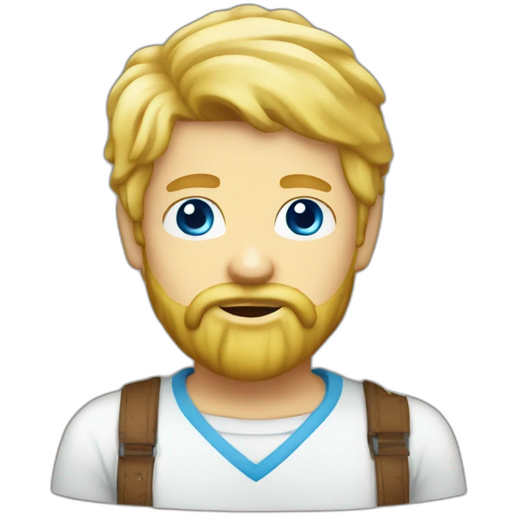 Blond man blue eyes beard Italian icecream emoji