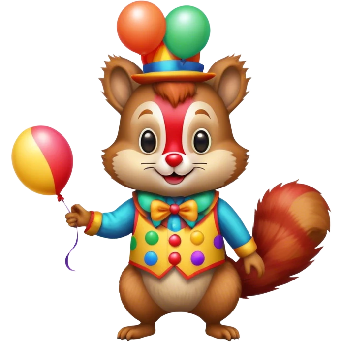 a squirrel dressed as a clown emoji
