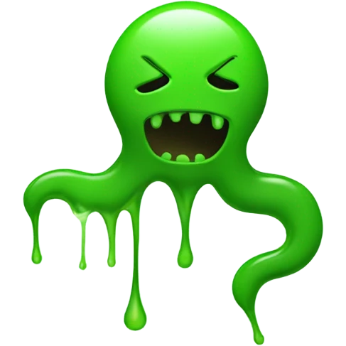 A gan glowing with green poison, dripping venom emoji
