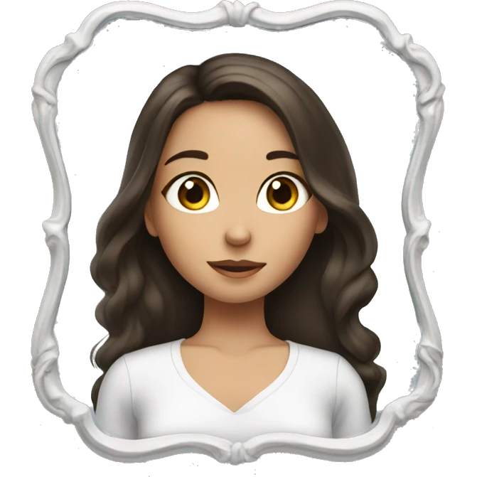 Brunette girl taking a mirror picture  emoji
