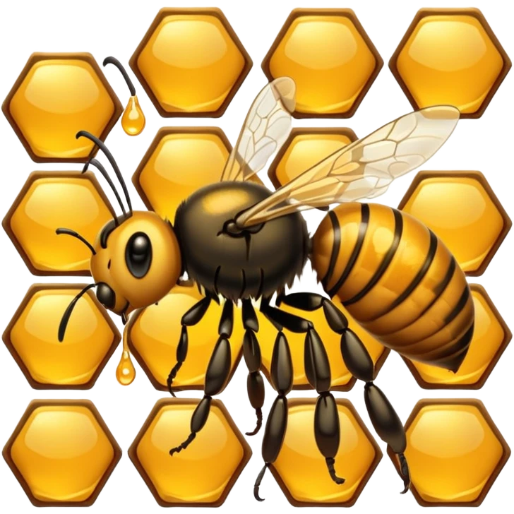 A bee collecting honey emoji
