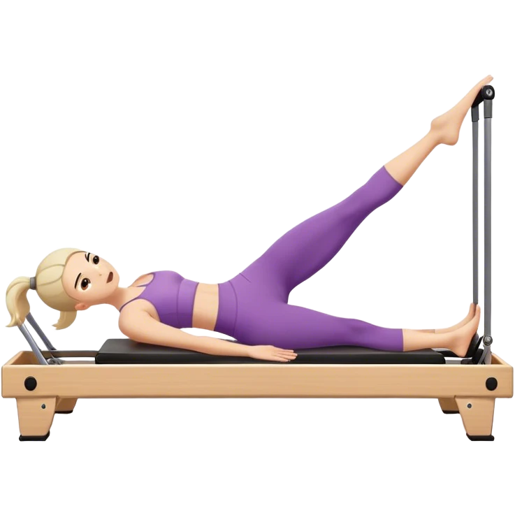 ONE girl doing a pilate reformer exercize emoji