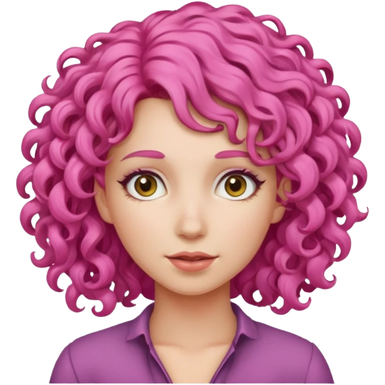 curly pink hair woman emoji