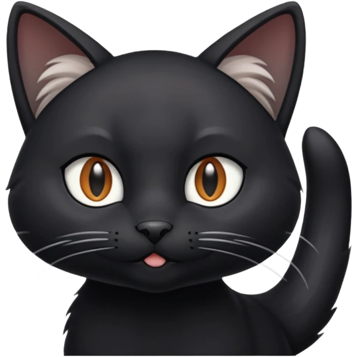 Black cat sucking silver fox's dick emoji