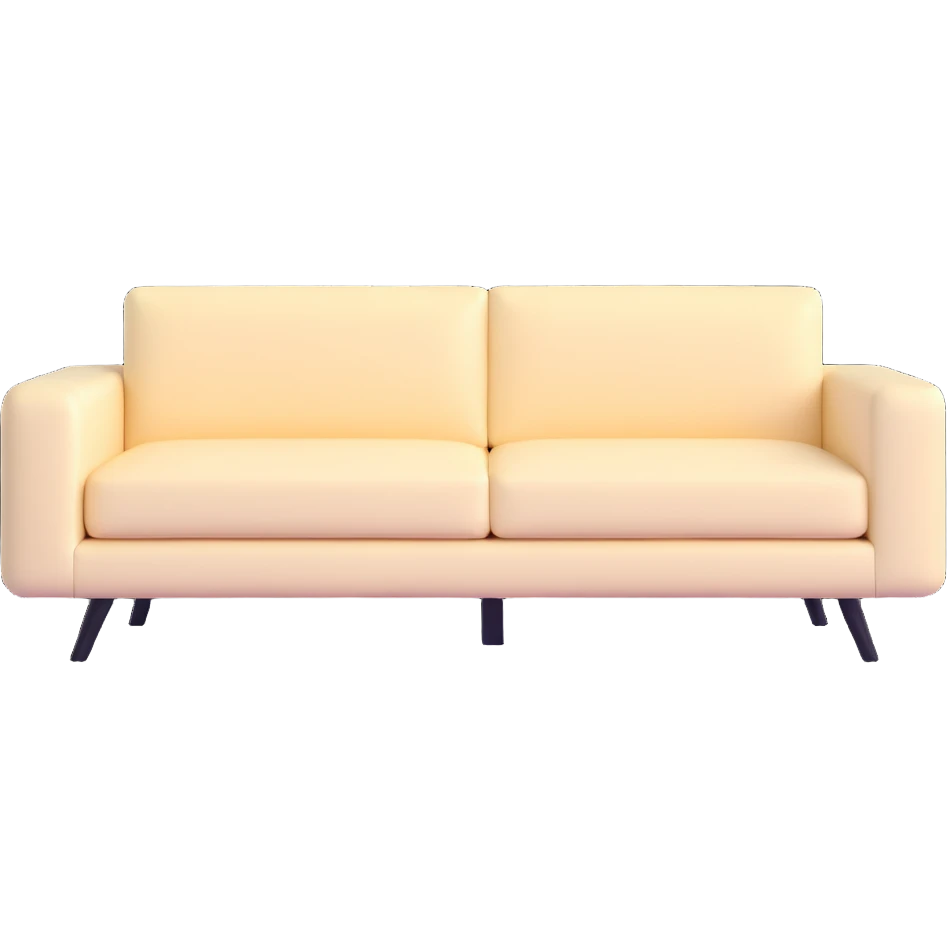 minimalist modern cream colored sofa emoji