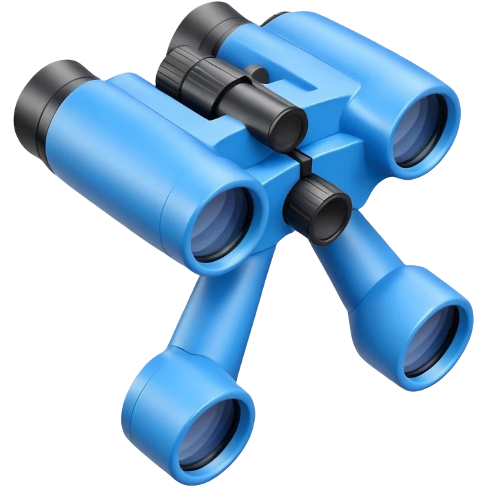 blue binoculars gazing at sky emoji