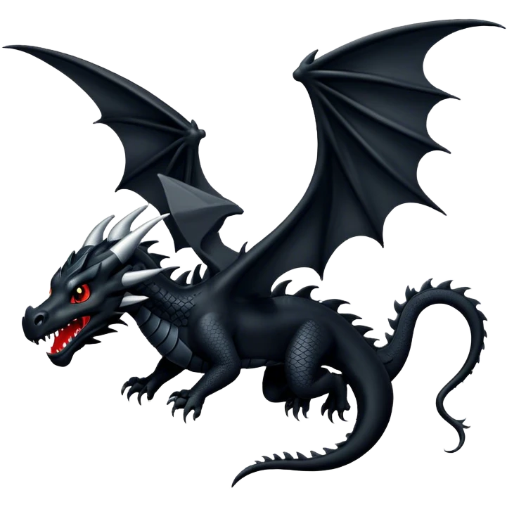 Black dragon flying emoji