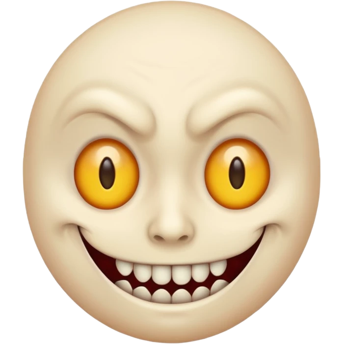 cursed emoji, empty eyes, twisted expression, horror emoji