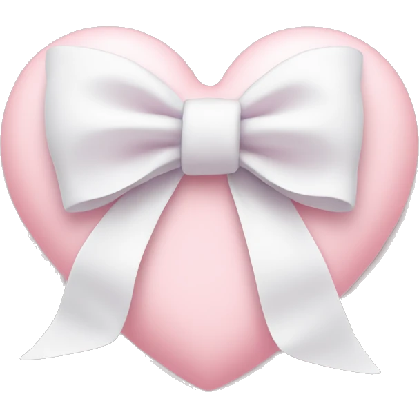 Pastel pink heart with white bow emoji