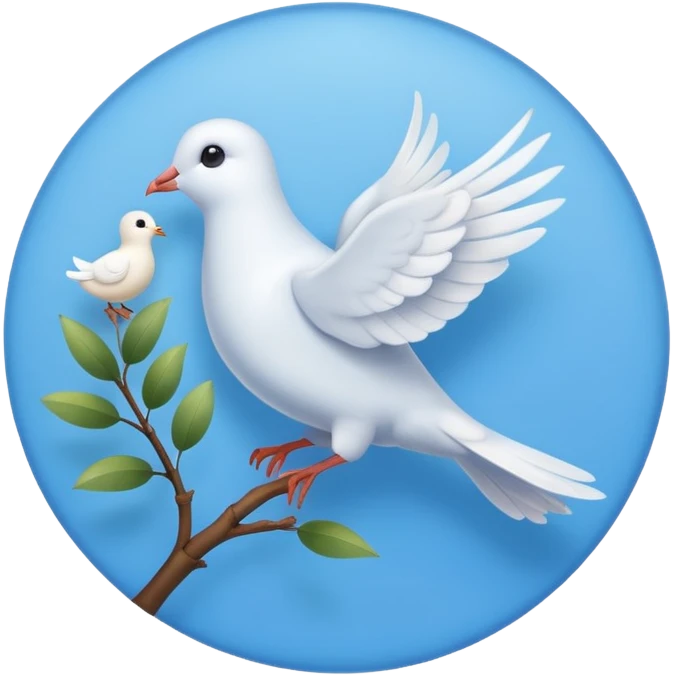 A sky-blue circle and a ☑️ Little dove  emoji