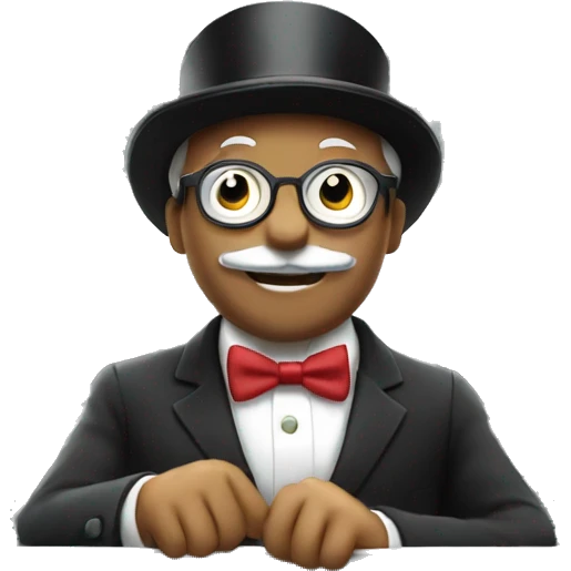 monopoly guy in a train emoji