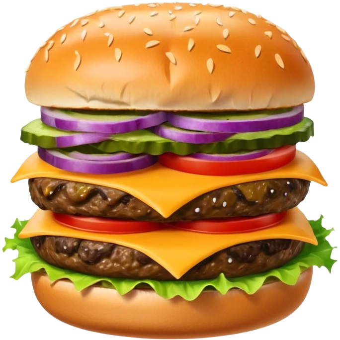 single patty cheeseburger with classic toppingsz emoji
