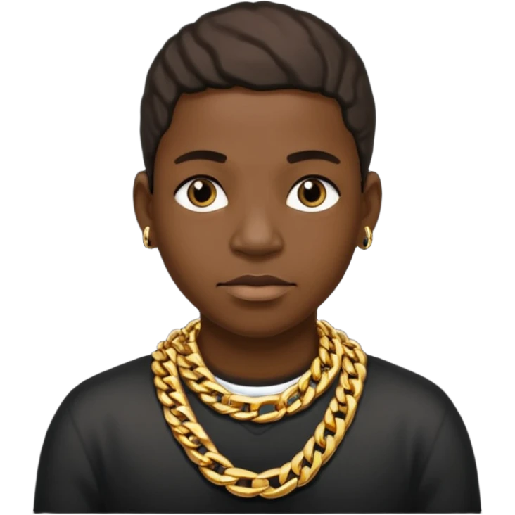 black rapper with a chain saying nigger emoji
