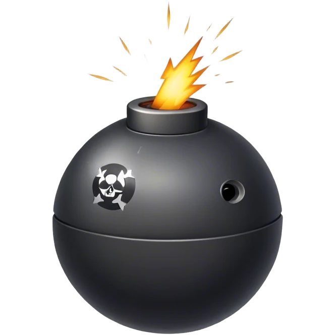 bomb with spark emoji