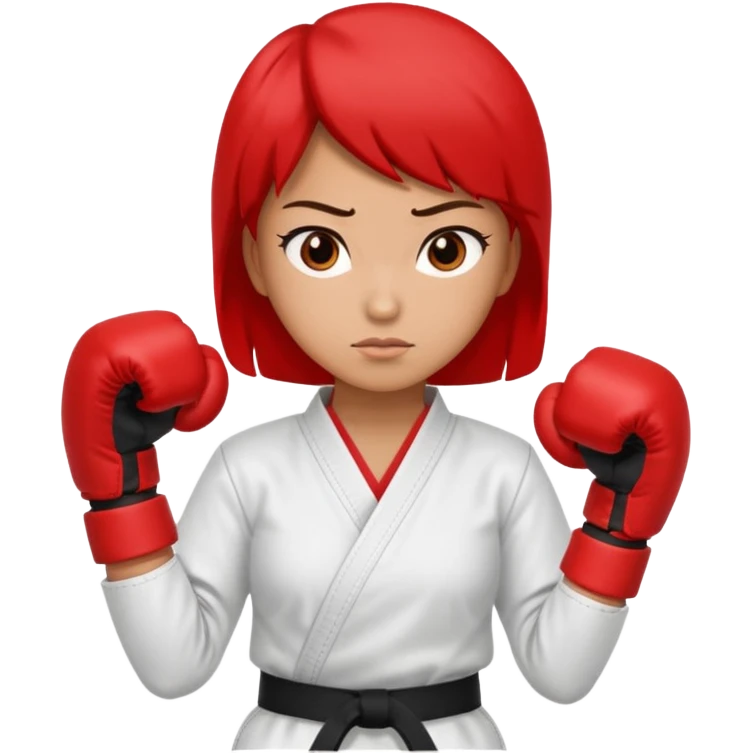 karate lady, red glove emoji