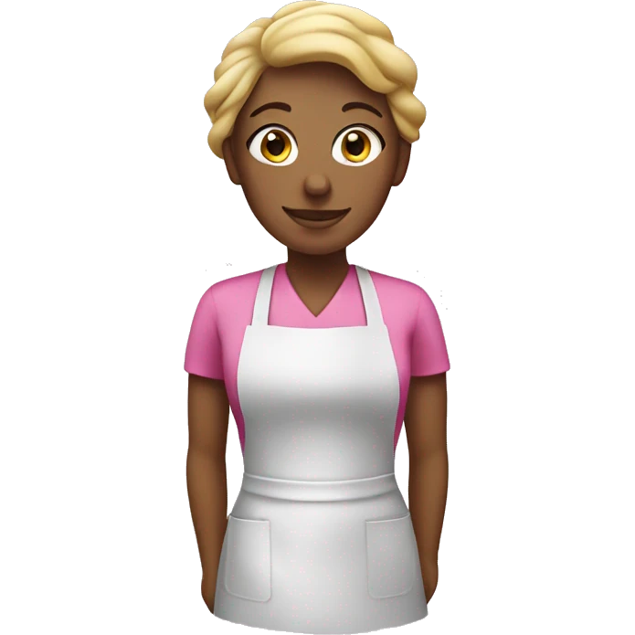 cleaner woman with pink apron emoji