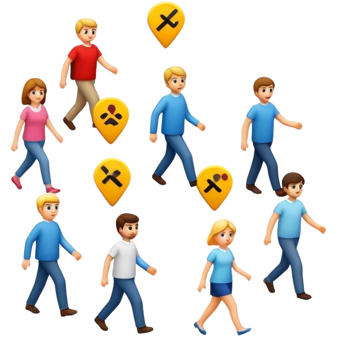 People go in seperate direction emoji