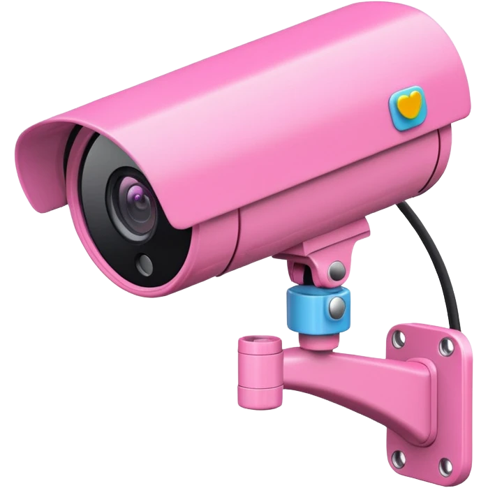 Security Camera pink with stickers 812 emoji