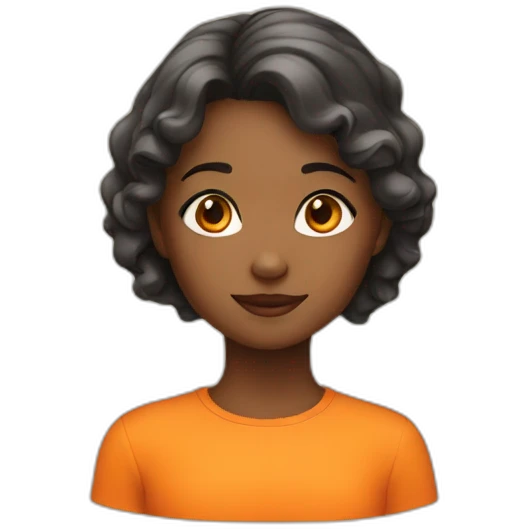 girl with orange emoji