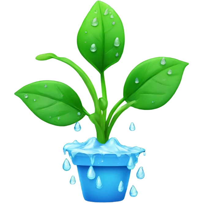 Plant with water drops coming out of it emoji