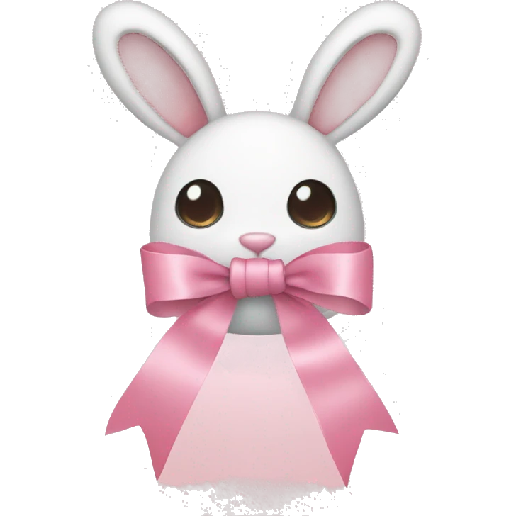 pastel pink ribbons with rabbit  emoji