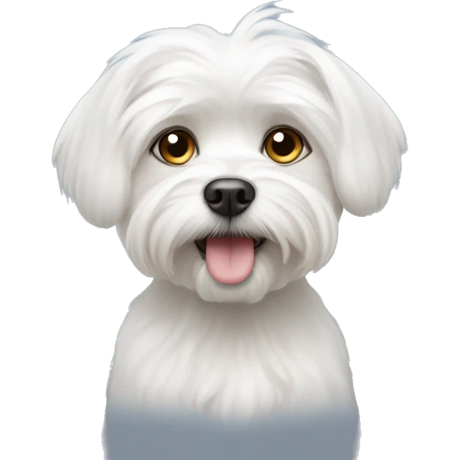 Maltese dog with eyes going opposite directions emoji