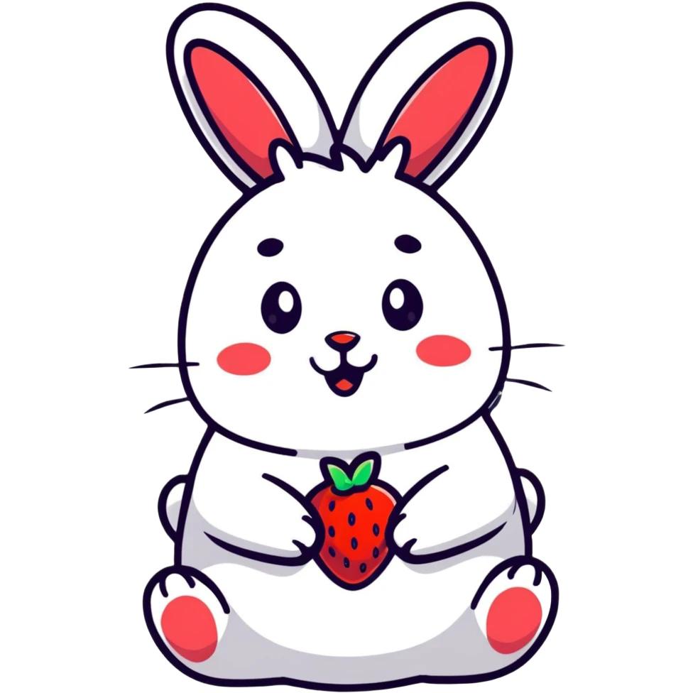 strawberry bunny making finger hearts emoji