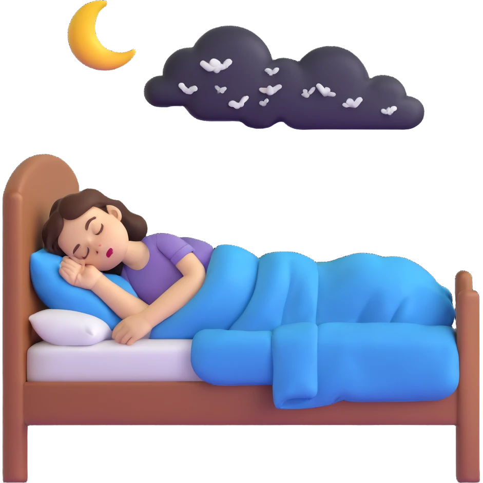 girl sleeping in bed snoring emoji