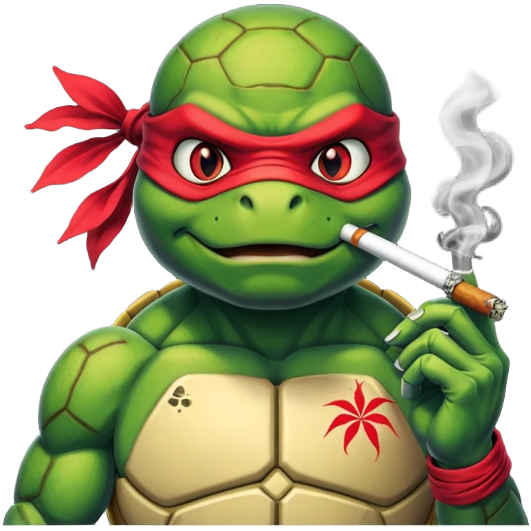 Ninja turtle smoking marijuana emoji