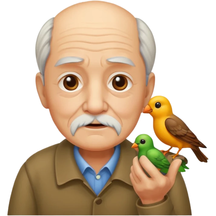old man with bird emoji