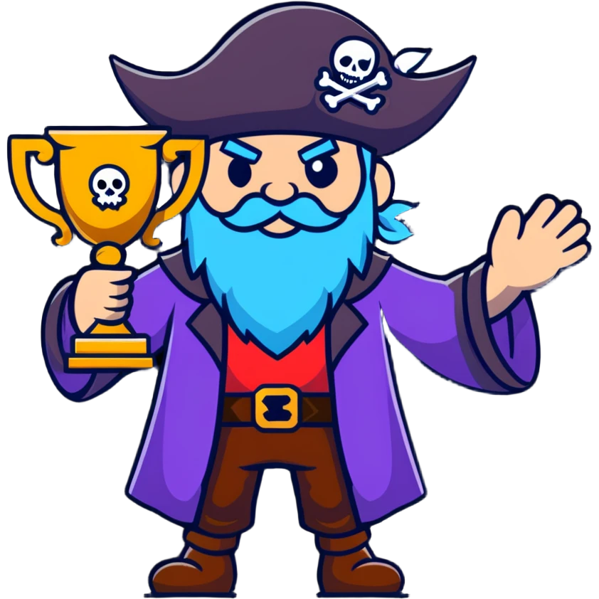 pirate wizard winning a trophy emoji
