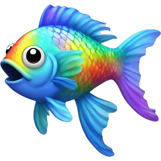 Dancing rainbow fish emoji
