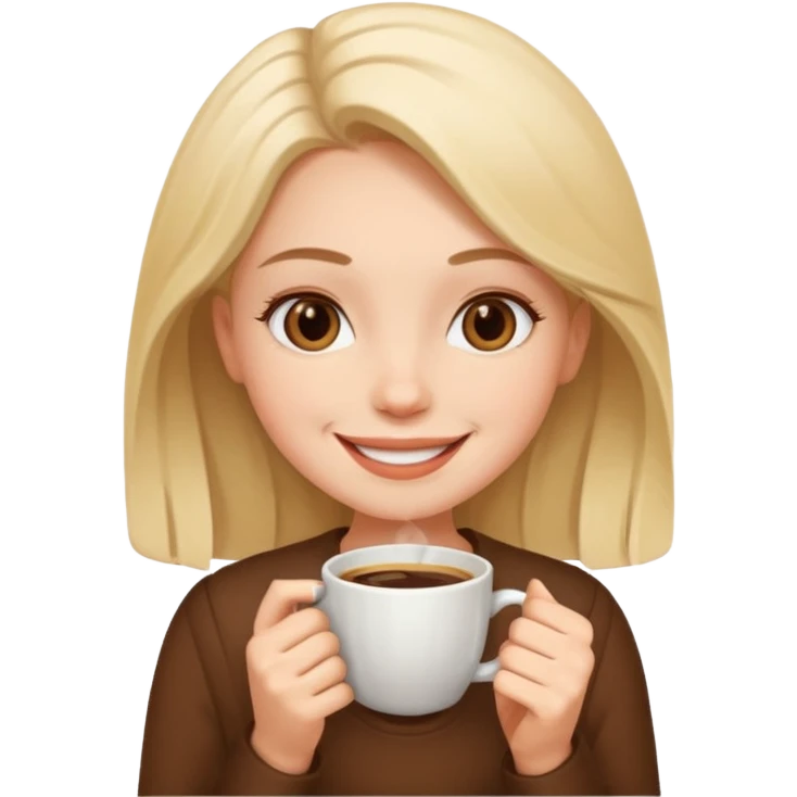 Девушка пьет кофе  emoji