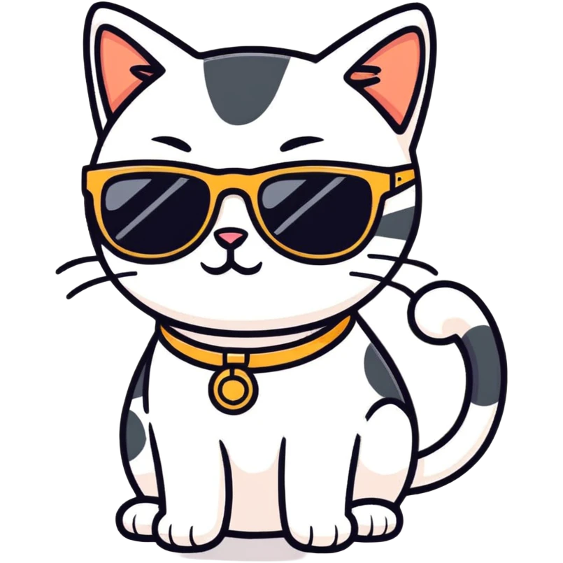 Cat with sunglasses emoji